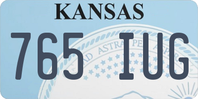 KS license plate 765IUG