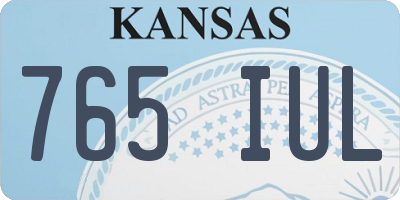KS license plate 765IUL