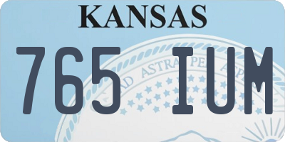 KS license plate 765IUM