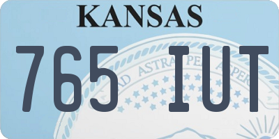 KS license plate 765IUT