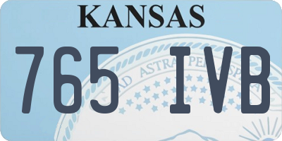 KS license plate 765IVB