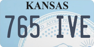 KS license plate 765IVE