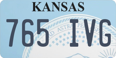 KS license plate 765IVG