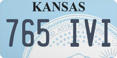 KS license plate 765IVI
