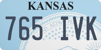 KS license plate 765IVK