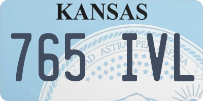KS license plate 765IVL