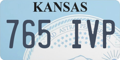 KS license plate 765IVP