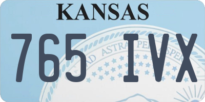 KS license plate 765IVX