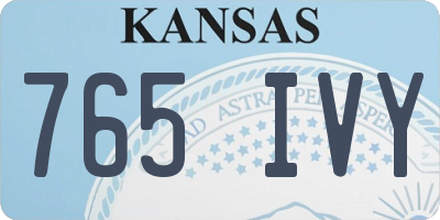 KS license plate 765IVY