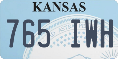KS license plate 765IWH