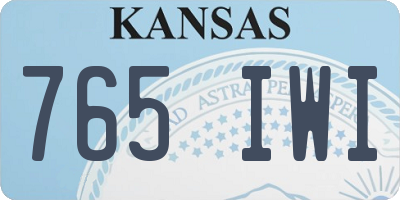KS license plate 765IWI