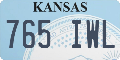 KS license plate 765IWL