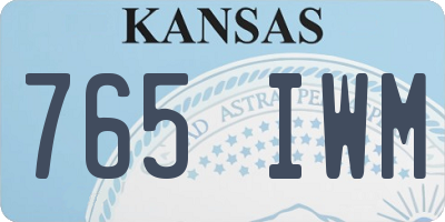 KS license plate 765IWM