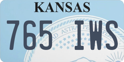 KS license plate 765IWS