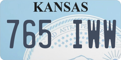 KS license plate 765IWW