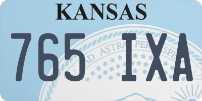 KS license plate 765IXA