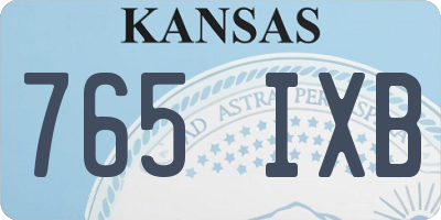 KS license plate 765IXB