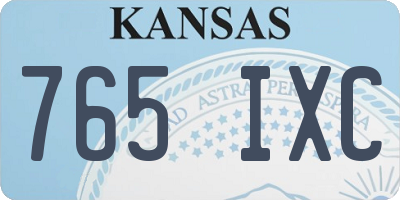 KS license plate 765IXC