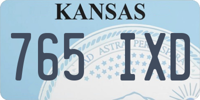 KS license plate 765IXD