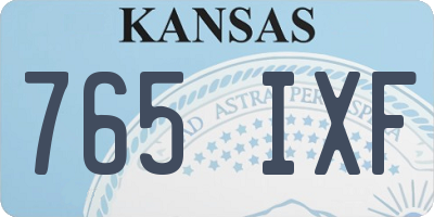 KS license plate 765IXF