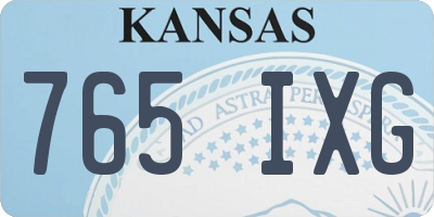 KS license plate 765IXG