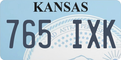 KS license plate 765IXK