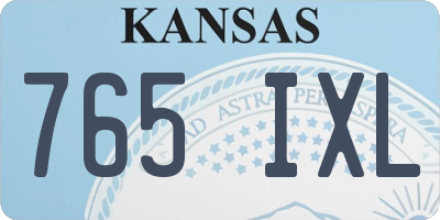 KS license plate 765IXL