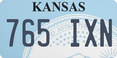 KS license plate 765IXN