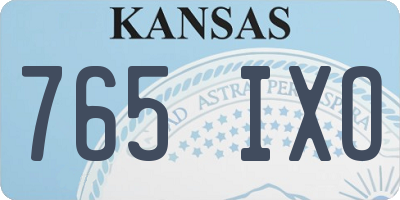 KS license plate 765IXO