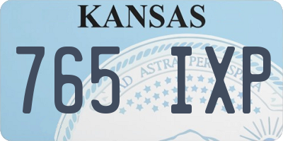 KS license plate 765IXP