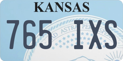 KS license plate 765IXS
