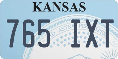 KS license plate 765IXT