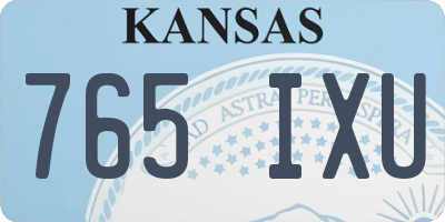 KS license plate 765IXU
