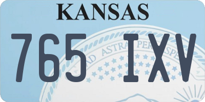 KS license plate 765IXV