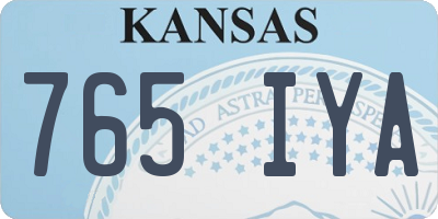 KS license plate 765IYA