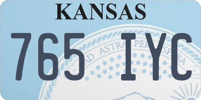 KS license plate 765IYC