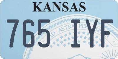 KS license plate 765IYF