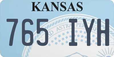 KS license plate 765IYH