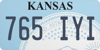 KS license plate 765IYI