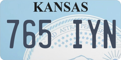 KS license plate 765IYN