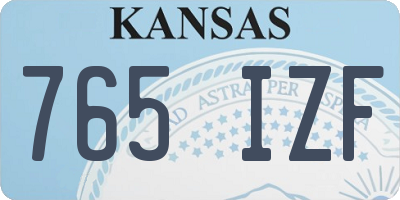 KS license plate 765IZF