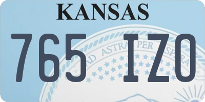 KS license plate 765IZO