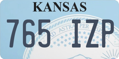KS license plate 765IZP