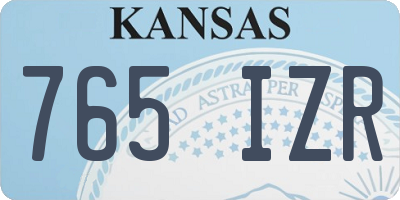 KS license plate 765IZR