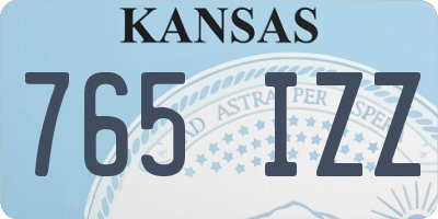 KS license plate 765IZZ