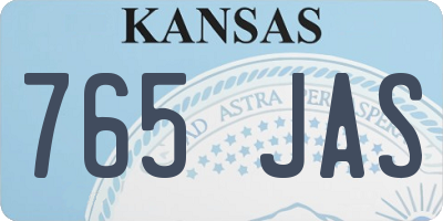 KS license plate 765JAS