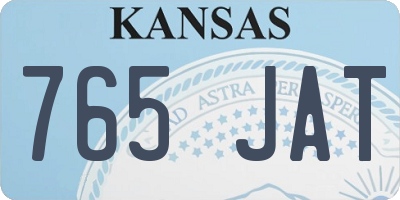 KS license plate 765JAT