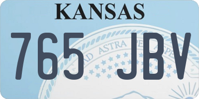 KS license plate 765JBV