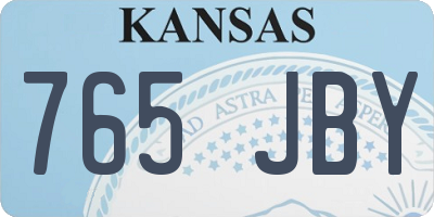 KS license plate 765JBY