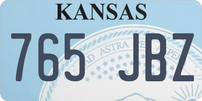 KS license plate 765JBZ